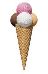 colored ice cream in waffle cone