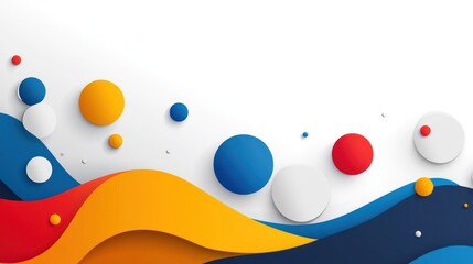 Abstract colorful waves and circles background.