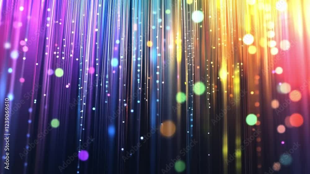 Poster colorful particle effects create a vibrant atmosphere in digital animation