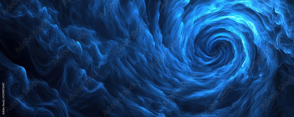 Poster a swirling, deep blue vortex creates a mesmerizing visual effect, evoking a sense of depth and movem