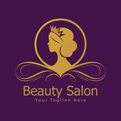 Beauty Salon or Hair Treatment Logo Vector Design Template