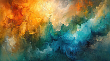 Abstract color composition, harmonious blend of warm and cool tones, sleek and contemporary feel