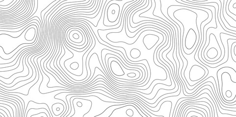 Abstract modern topography contour map line and modern wavy map line design, geography map contour  wave line white background. Vector illustration. 