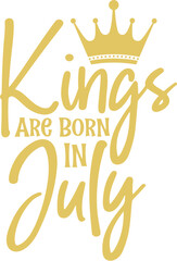 Kings are born in Joly t shirt