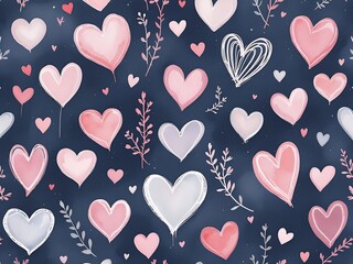 Background love heart with Valentine's day rose red coloring