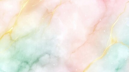 Marble Texture with pastel rainbow gradient and gold foil veins Easter Background Wallpaper