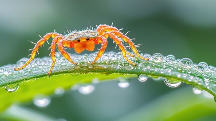 A close-up of a tick clinging to a blade of grass, its tiny legs glowing under soft morning light. The image captures the precise moment before the tick becomes a disease vector 