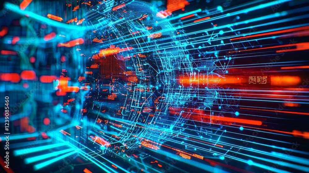 Poster dynamic and dramatic compositions showcasing advanced cybersecurity features.