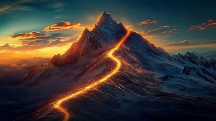 The ascent towards success through strategic development and growth concepts.