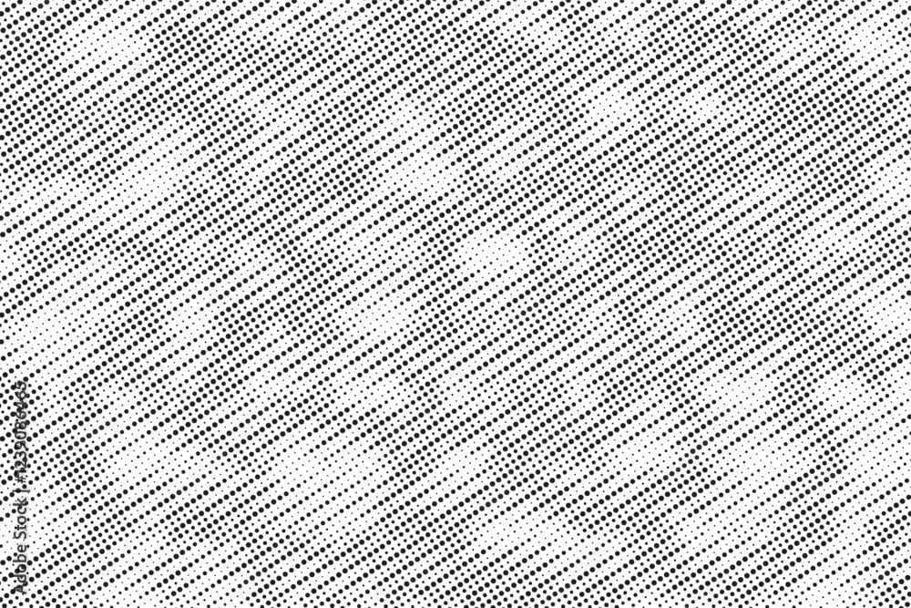 Poster Pop art retro background with halftone in comics style. Diagonal, oblique, slanting dots lines, stripes geometric vector pattern. Abstract halftone grunge background. Vector illustration.
