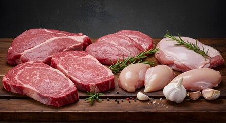 Premium Steak and Chicken Meat Selection for Grilling