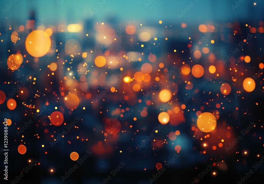 Aufkleber abstract blurred background with bright circular bokeh lights