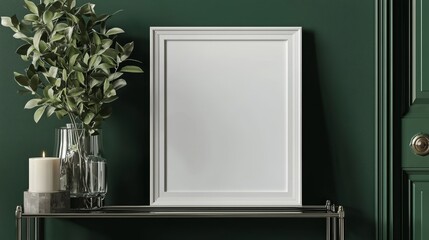 3D rendering of a decorative frame mockup in a modern interior
