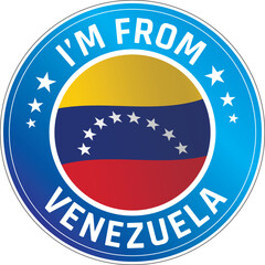 I'm From Venezuela. Can be used as a sticker or a badge on bikes, helmets, cars, tail box on bikes, suitcase, backpacks, keychains and more.