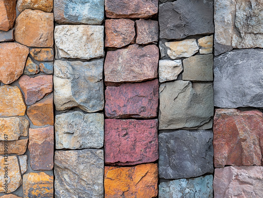 Poster textured stone wall pattern with varied colors and shapes creating a rustic natural feel