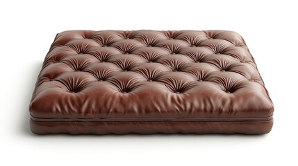 Naklejka premium Elegant tufted leather cushion for home decor.