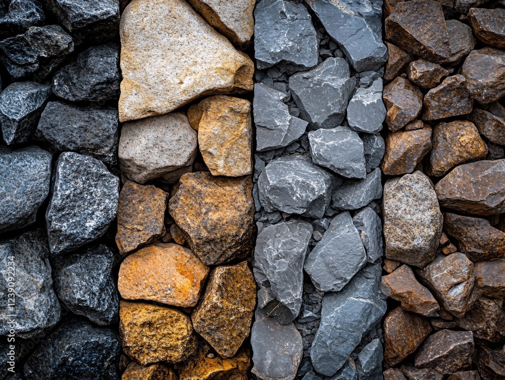 Aufkleber textured stone wall with diverse colors and rough surfaces creating a natural abstract pattern