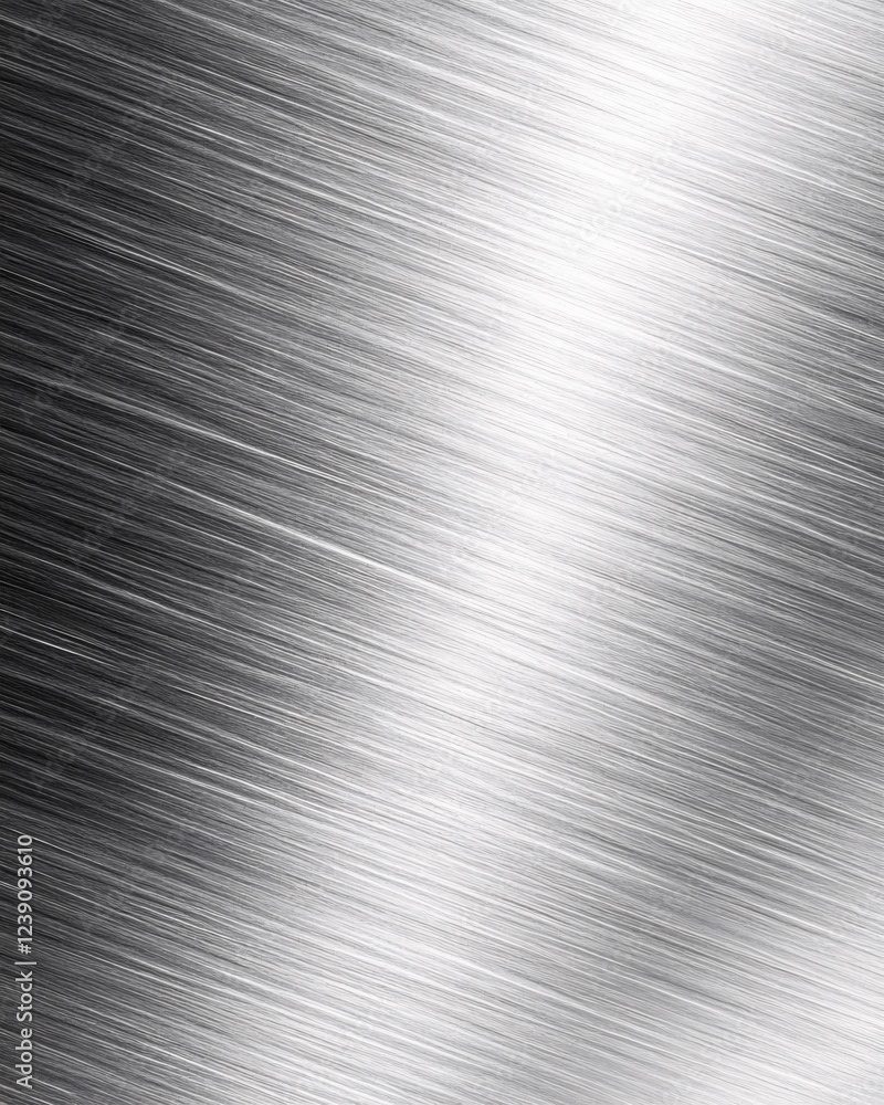 Poster brushed metal texture with diagonal lines and bright reflection creating a modern design