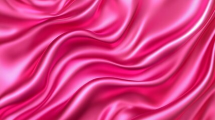 Fototapeta premium Vibrant pink silk fabric with luxurious smooth texture and elegant folds