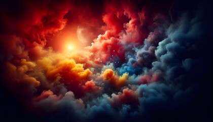Cosmic Inferno A Dance of Light and Smoke, GENERATIVE AI	