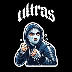 illustration vector graphic of Football fans ultras hooligan design for logo, t-shirt
