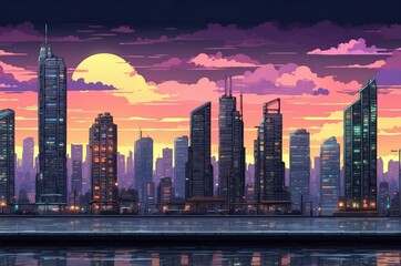 Colorful retro old vintage 2d pixel art game texture background illustration design, history and symbol theme concept.  
