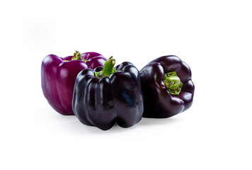 assortment, purple and black pepper , on a white background, isolate,