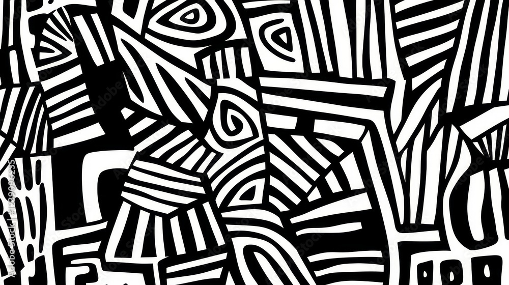 Poster seamless abstract design with a monochrome motif for creative projects.