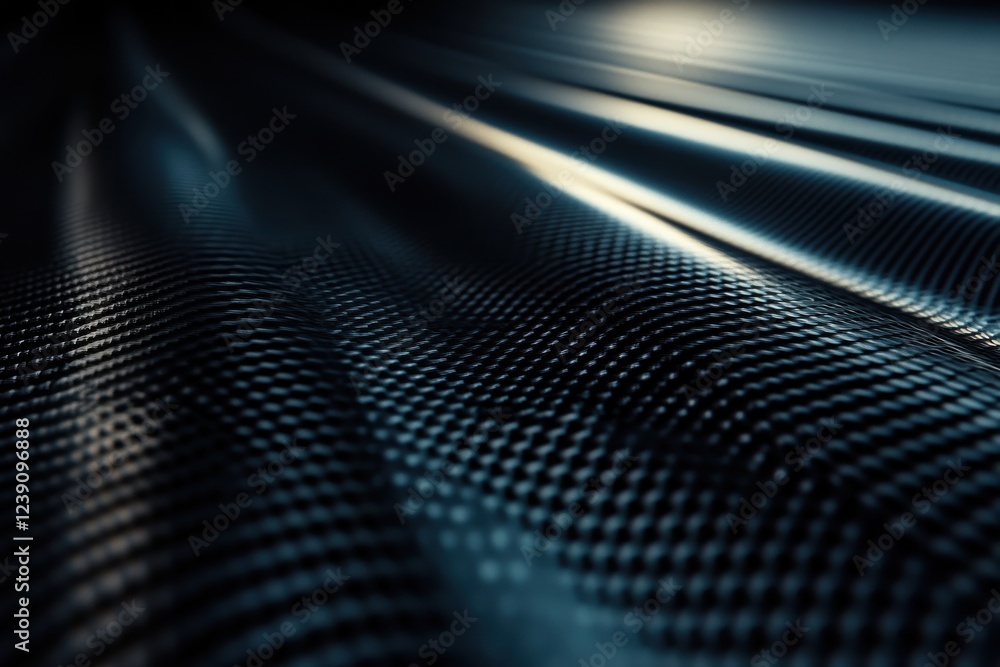 Poster abstract close-up of dark textured surface with wavy patterns and subtle light reflections