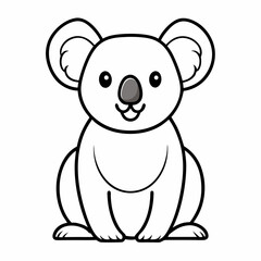 Simple a Koala line art vector design white background