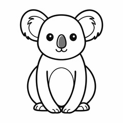 Simple a Koala line art vector design white background
