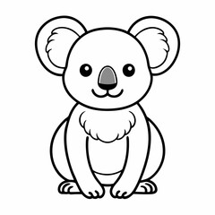 Fototapeta premium Simple a Koala line art vector design white background