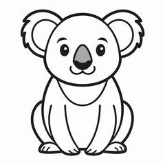 Simple a Koala line art vector design white background