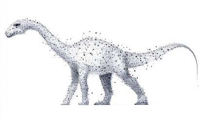 Fototapeta premium Abstract polygonal dinosaur illustration.