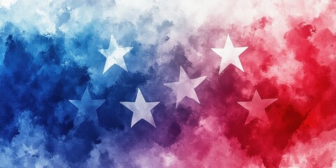 Abstract Watercolor Stars Patriotic Design