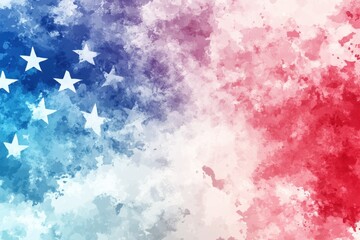 Obraz premium Abstract Watercolor Patriotism Stars and Stripes Design