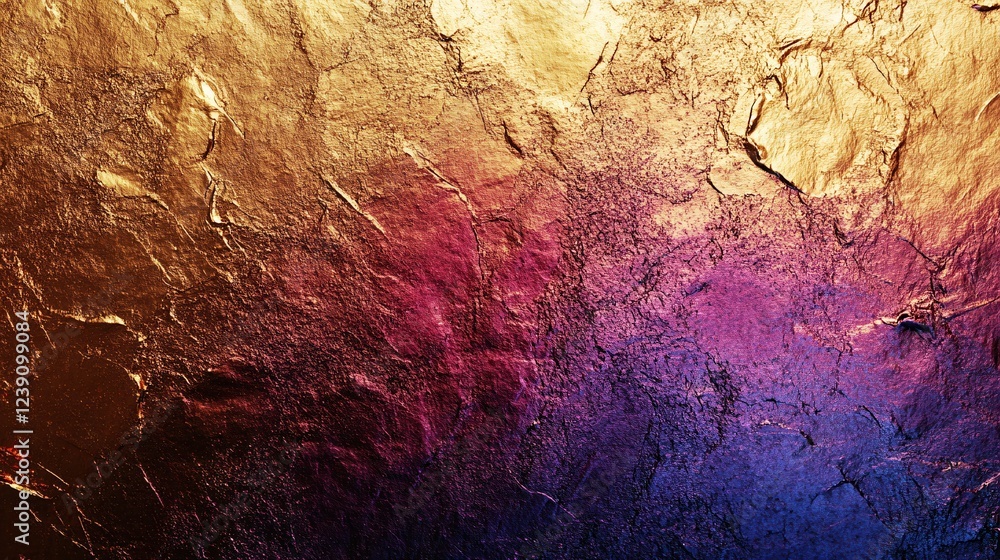 Poster abstract texture with golden surface and gradient of pink and blue colors for background design