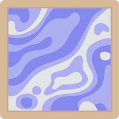 Framed abstract art with flowing, organic shapes Illustration