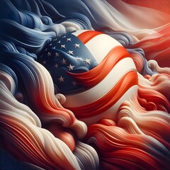 Waves of Patriotism, USA, GENERATIVE AI	