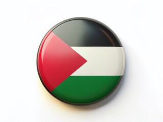 Fototapeta premium Minimalist Palestinian Flag Button Close-up Stock Photo