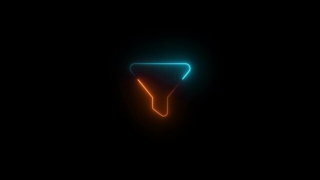 Brown and cyan color glow neon filter icon animation