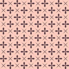 Abstract Flowers Stars Brown Pink Geometric Pattern Modern Shapes Background