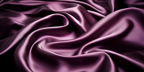 Obraz premium Luxurious Deep Plum Satin Fabric Drapery Soft Elegant Texture Background