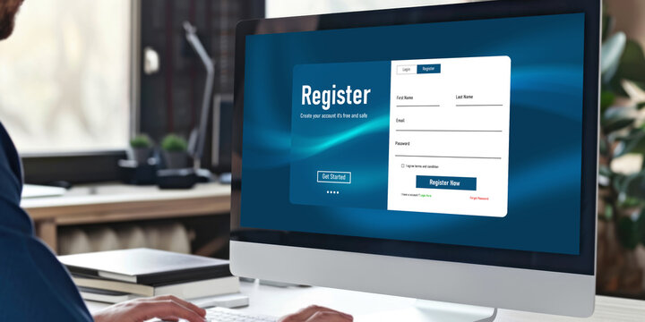 Online registration form for brisk form filling on the internet website