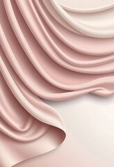 Elegant Draped Pink And White Silk Fabric