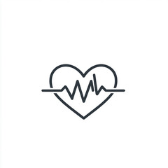 Heart symbol with an electrocardiogram line representing health and vitality