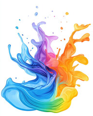 Obraz premium Vibrant splash of colorful paint creating dynamic abstract design