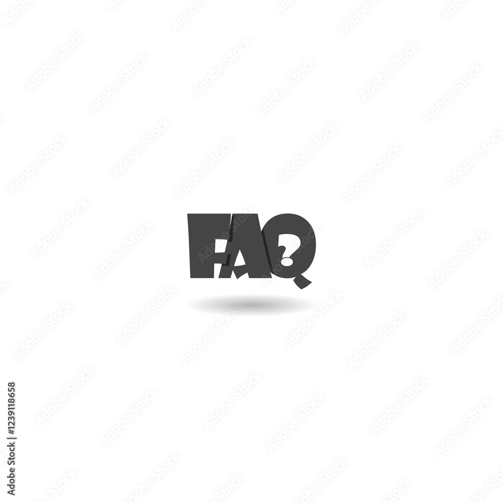 Aufkleber simple faq icon with shadow