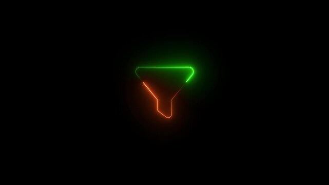 Brown and green color glow neon filter icon animation