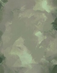 Abstract green painting evoking nature and spring with visible brushstrokes